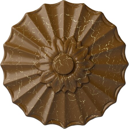 Ekena Millwork Shakuras Ceiling Medallion (Fits Canopies up to 1 3/8"), 9"OD x 1 3/8"P, Smokey Topaz Crackle CM09SHSTC